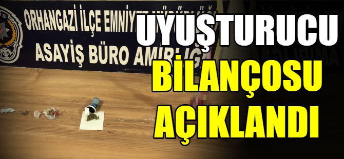 Uyuşturucu bilançosu açıklandı