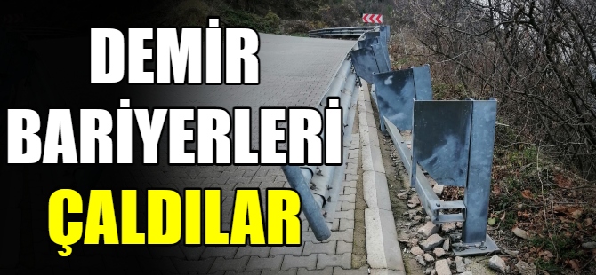 Demir bariyerleri çaldılar