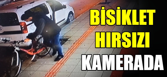 Bisiklet hırsızı kamerada