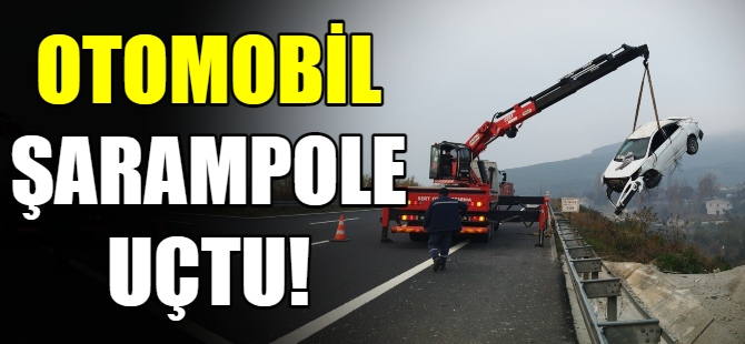 Otomobil şarampole uçtu