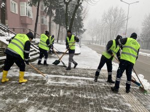 Bursa'da kar ekipleri sahada