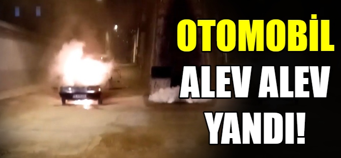 Otomobil seyir halinde alev aldı