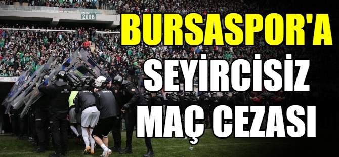 Bursaspor'a seyircisiz maç cezası