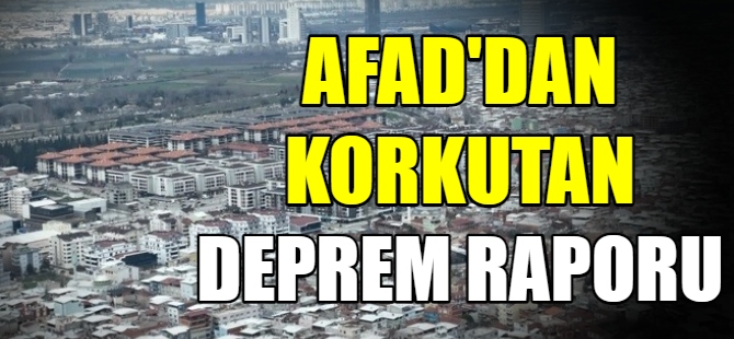 AFAD'dan Bursa için deprem raporu