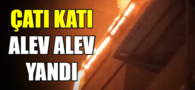 Çatı katı alev alev yandı