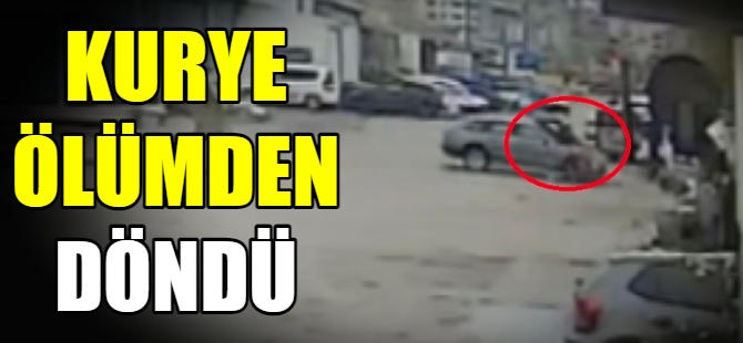 Kazada kurye havaya fırladı