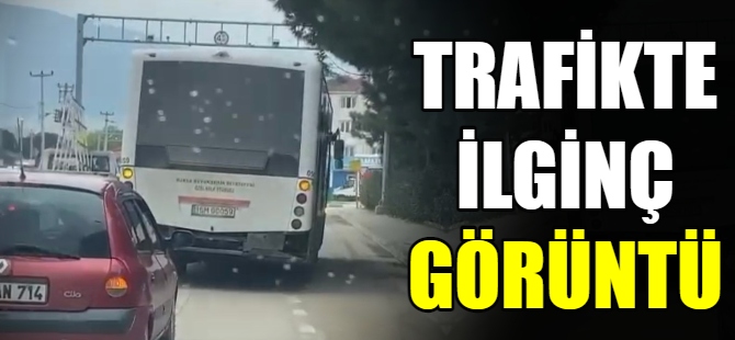 Trafikte ilginç görüntü