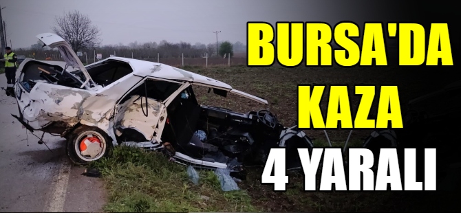 Bursa'da iki otomobil çarpıştı: 4 yaralı