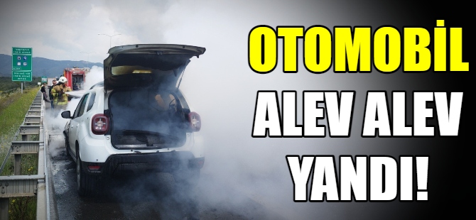 Otomobil alev alev yandı