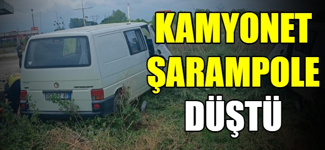 Kamyonet şarampole düştü