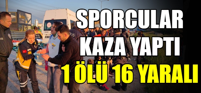 Sporcu servisi kaza yaptı