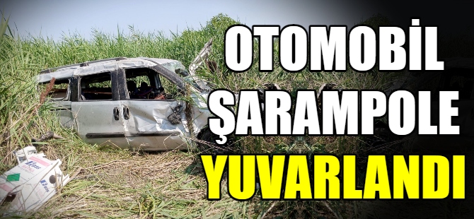 Otomobil şarampole yuvarlandı