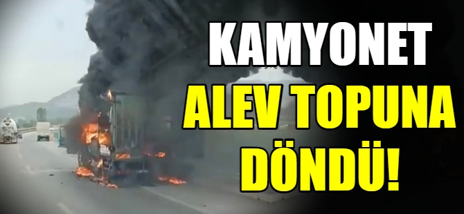 Kamyonet alev topuna döndü