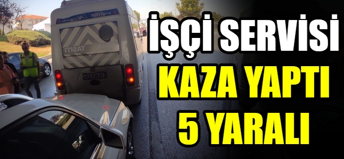 Servis midibüsü kaza yaptı