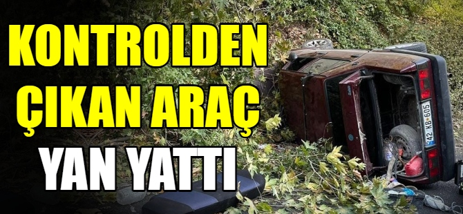 Otomobil yan yattı: 5 yaralı