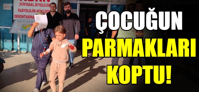 6 yaşındaki çocuğun parmakları koptu