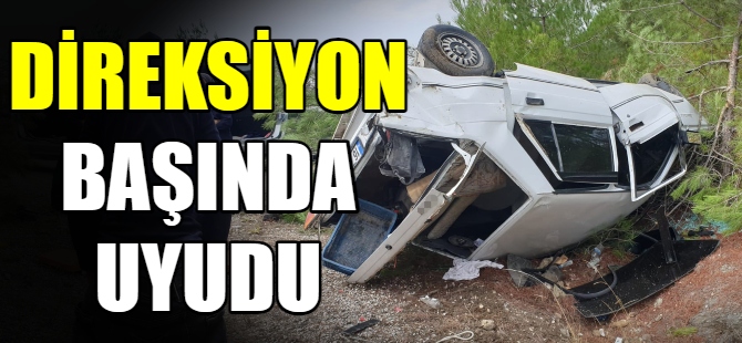 Otomobiliyle seyir halindeyken uyudu