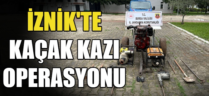 İznik'te kaçak kazı operasyonu