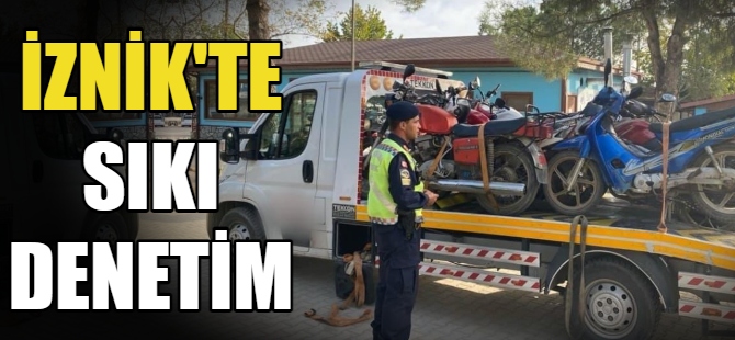 İznik'te trafik denetlemesi