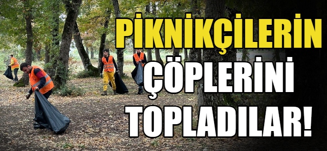 Piknikçilerin çöplerini topladılar