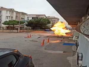 Bursa'da doğalgaz borusu patladı