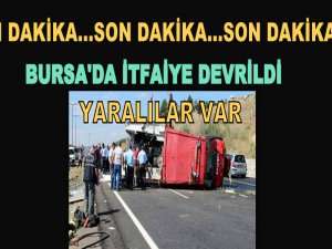 İtfaiye aracı devrildi: 3 yaralı