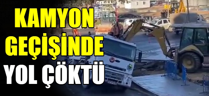 Kazı çalışmasında yol çöktü