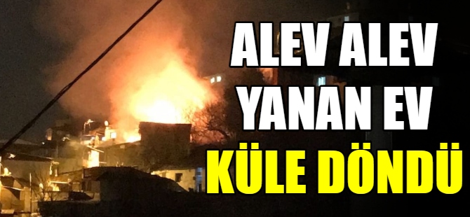 Alev alev yanan ev küle döndü