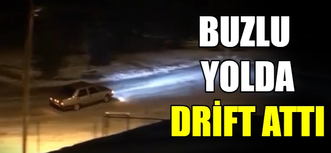 Buzlu yolda drift attı