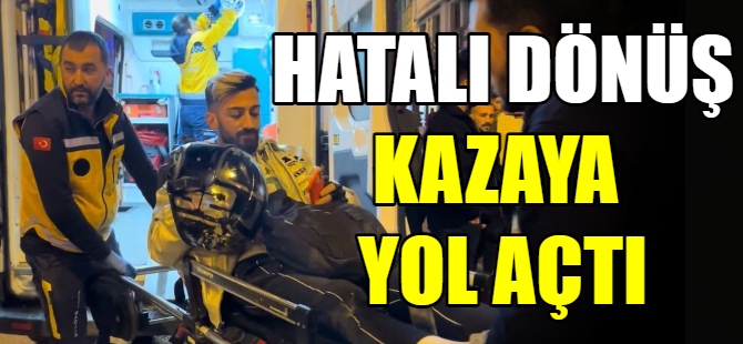 Taksinin çarptığı motosikletli yaralandı