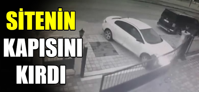 Sitenin girişine çarpıp kaçtı