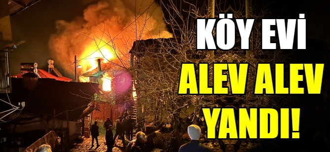 Köy evi alev alev yandı