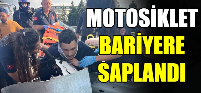 Motosiklet bariyerlere ok gibi saplandı