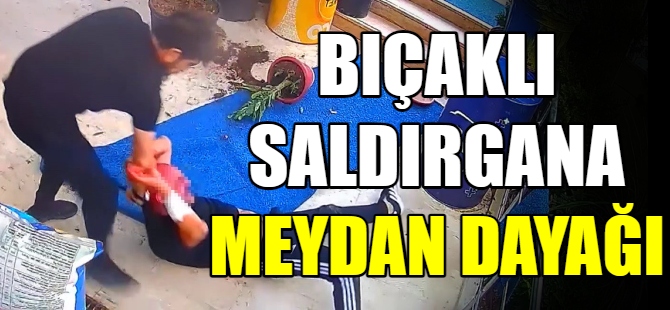 Markette  bıçaklı saldırı