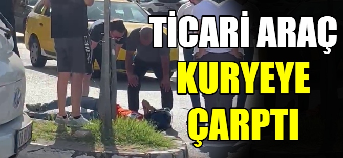 Ticari taksi motosiklete çarptı