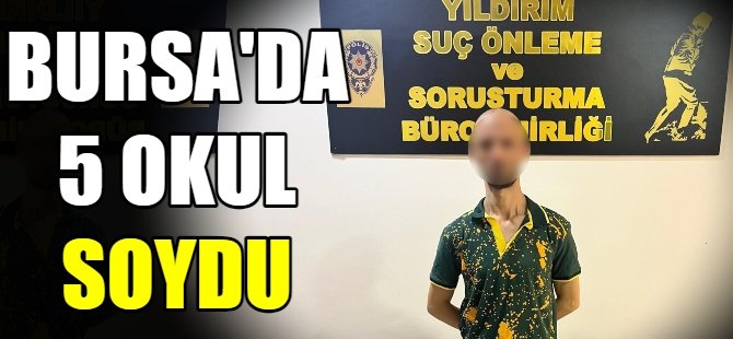 Bursa'da 5 okulu soydu