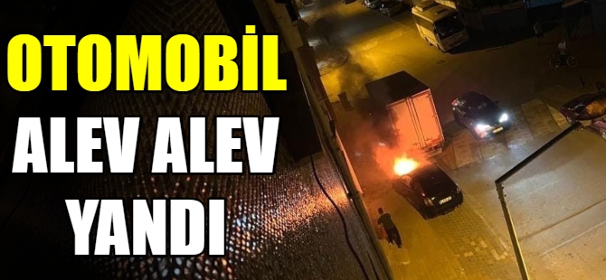 Otomobil alev alev yandı