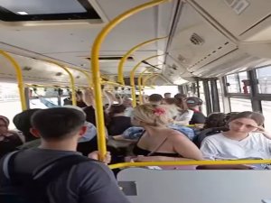 Halk otobüsünde klima isyanı