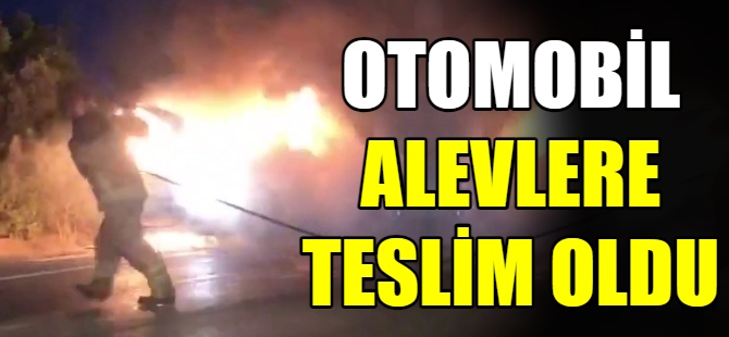 Otomobil alevlere teslim oldu