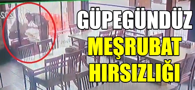 Meşrubat hırsızlığı kamerada