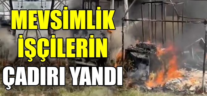 Mevsimlik işçilerin çadırları yandı