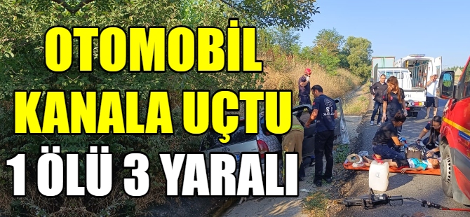 Otomobil kanala uçtu:1 ölü, 3 yaralı