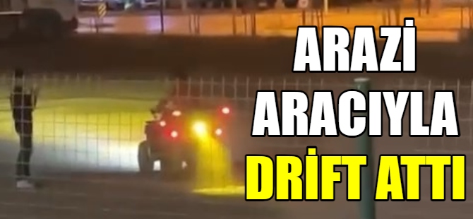 Arazi aracıyla drift attı