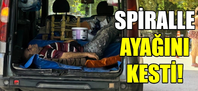 Ahşap kesim yaparken ayağını kesti