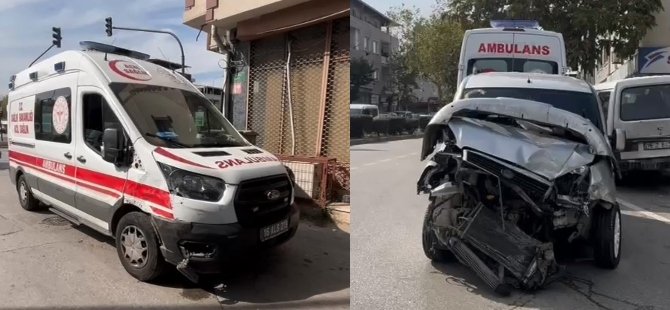 Ambulans otomobil ile kafa kafaya çarpıştı