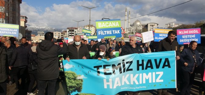 Kestel'de 'zehirli solumak istemiyoruz' protestosu