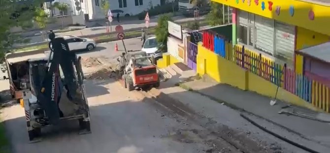Bursa'da korku dolu anlar: Bursagaz borusu patladı