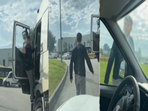 TIR'ı yol ortasında durdurup tehditler savurdu