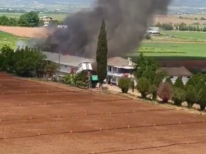 Yenişehir’de hayvan çiftliğinde yangın