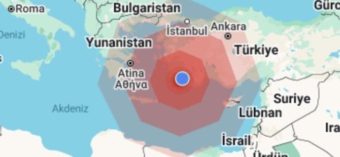 Marmaris açıklarında deprem